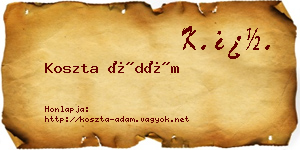 Koszta Ádám névjegykártya